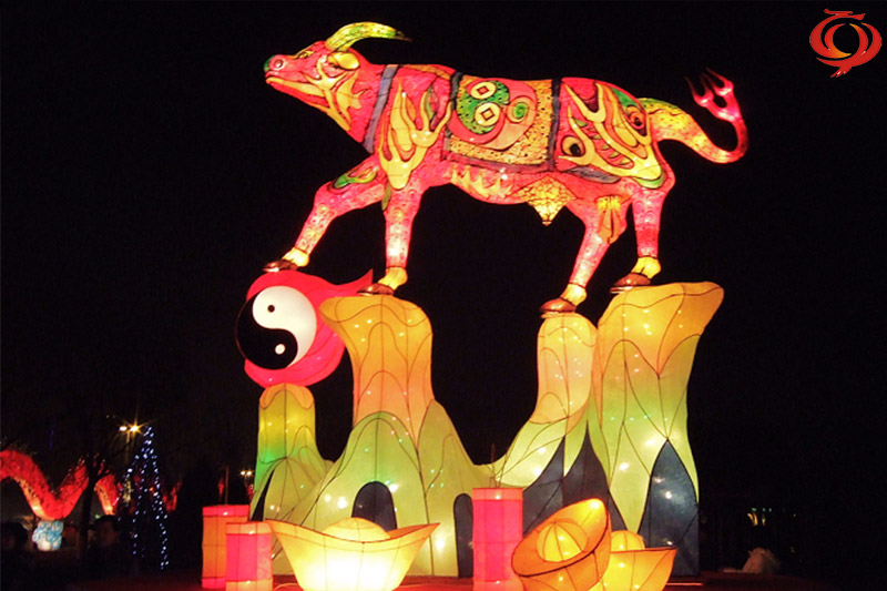 牛年燈會(huì)制作，牛元素花燈，牛形彩燈